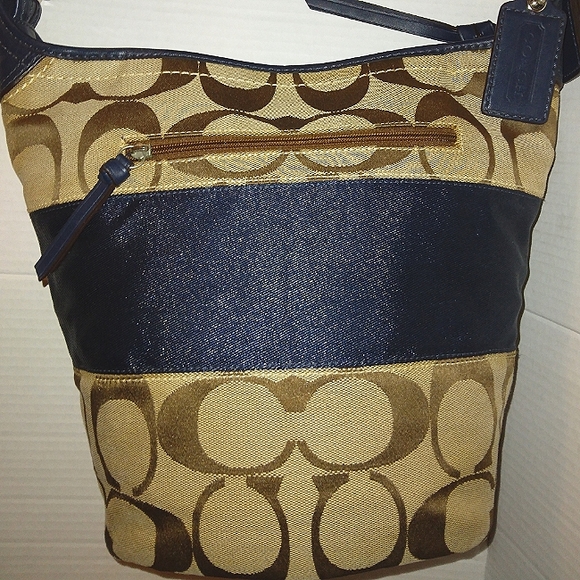 ☆Brand New☆COACH Signature Large Rugby Stripe 2 Way Duffle Crossbody - Picture 3 of 16